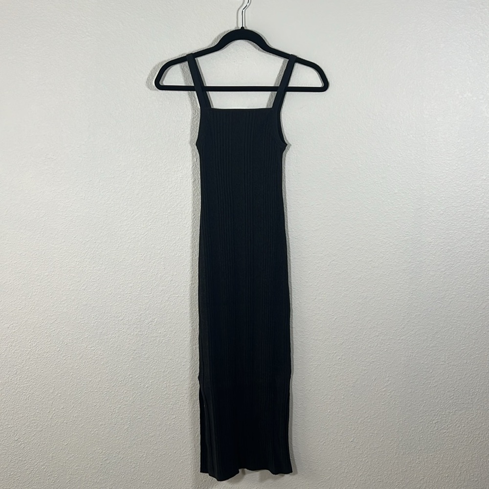 Revolve One Grey Day Freya Midi Dress in Asphalt Cotton Cashmere Blend Small - Picture 5 of 8